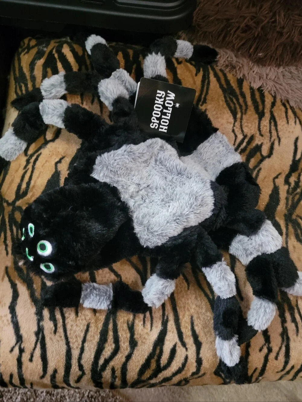 Pet Dog Or Cat Halloweem Black & Gray Spider Costume Xsmall